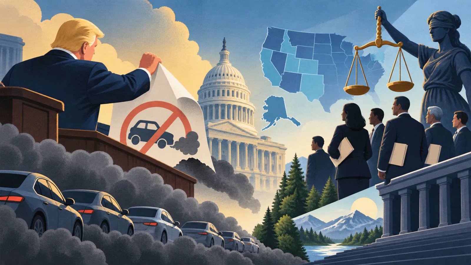 Trump EPA Ends Automaker Emissions Limits as States Prepare Legal Challenges