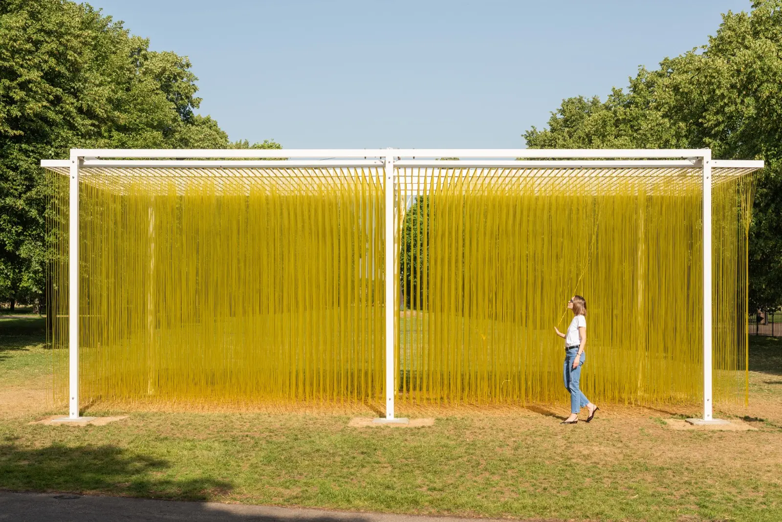 Pénétrable BBL Jaune by Jesús Rafael Soto at Serpentine South, Kensington Gardens